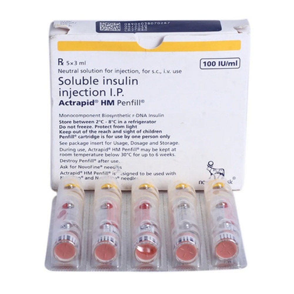 ACTRAPID HM PENFILL 100/3 IU/ML 5 PENFILL 1 ACTRAPID HM PENFILL 100 3 IU ML 5 PENFILL 19198