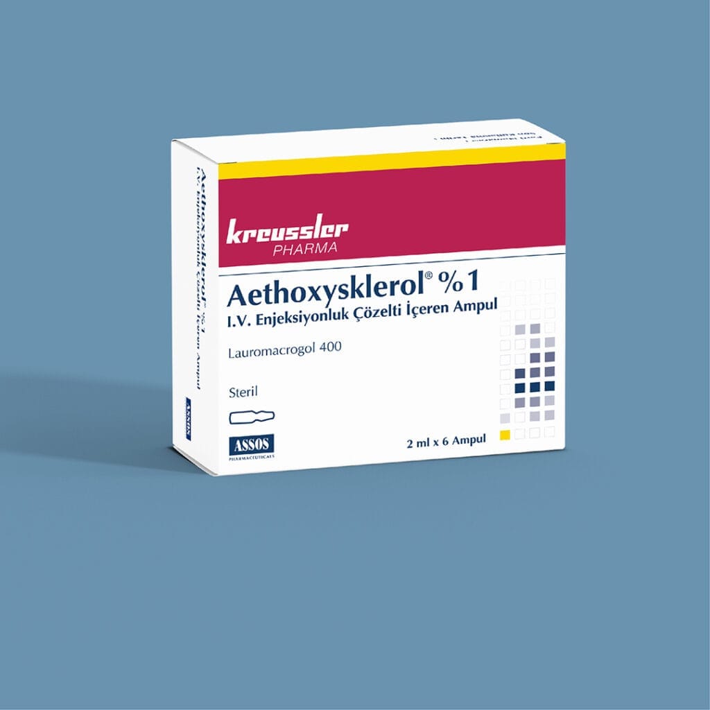AETHOXYSKLEROL % 1 I.V. ENJEKSIYONLUK COZELTI ICEREN AMPUL ( 2 ML X 6 AMPUL ) 1 AETHOXYSKLEROL 1 I.V. ENJEKSIYONLUK COZELTI ICEREN AMPUL 2 ML X 6 AMPUL 19252