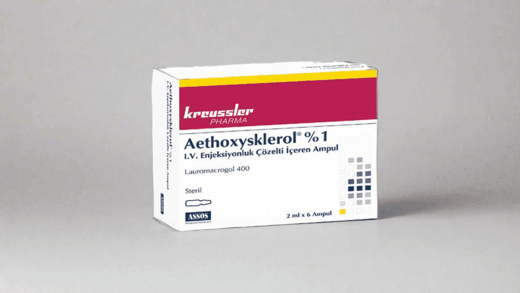 AETHOXYSKLEROL % 2 I.V. ENJEKSIYONLUK COZELTI ICEREN AMPUL ( 2 ML X 6 AMPUL ) 1 AETHOXYSKLEROL 2 I.V. ENJEKSIYONLUK COZELTI ICEREN AMPUL 2 ML X 6 AMPUL 19253