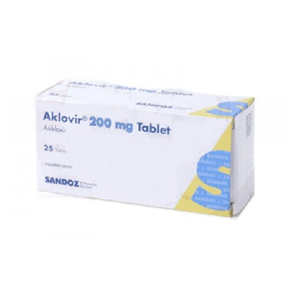 AKLOVIR 200 MG 25 TABLET 1 AKLOVIR 200 MG 25 TABLET 19297