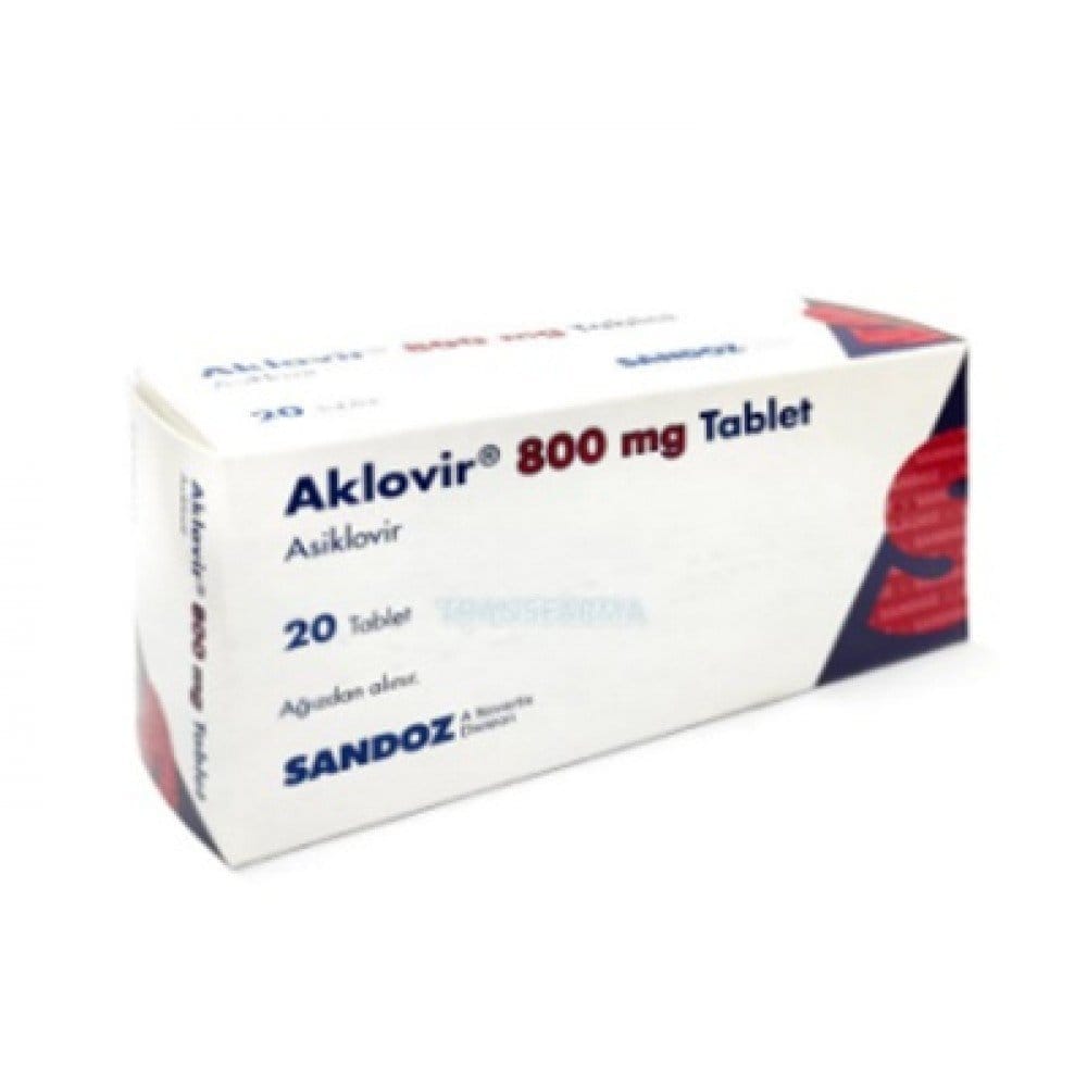 AKLOVIR 800 MG 20 TABLET 1 AKLOVIR 800 MG 20 TABLET 19298