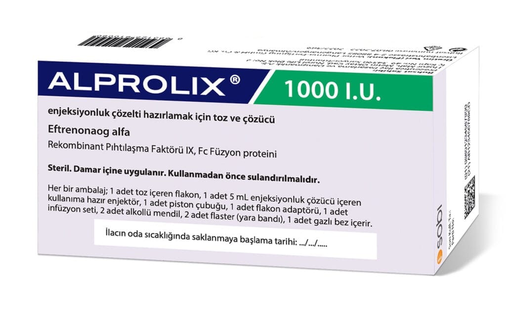ALPROLIX 1000 IU ENJEKSIYONLUK COZELTI HAZIRLAMAK ICIN TOZ VE COZUCU 1 ALPROLIX 1000 IU ENJEKSIYONLUK COZELTI HAZIRLAMAK ICIN TOZ VE COZUCU 19386