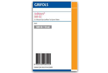 ANBINEX 500 IU IV INFUZYON ICIN LIYOFILIZE TOZ ICEREN FLAKON 1 ANBINEX 500 IU IV INFUZYON ICIN LIYOFILIZE TOZ ICEREN FLAKON 27268