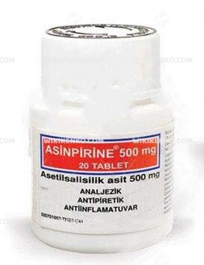 ASINPIRINE 500 MG 20 TABLET 1 ASINPIRINE 500 MG 20 TABLET 27481