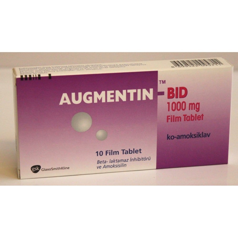 AUGMENTIN BID 1000 MG 10 FILMTABLET 1 AUGMENTIN BID 1000 MG 10 FILMTABLET 19687