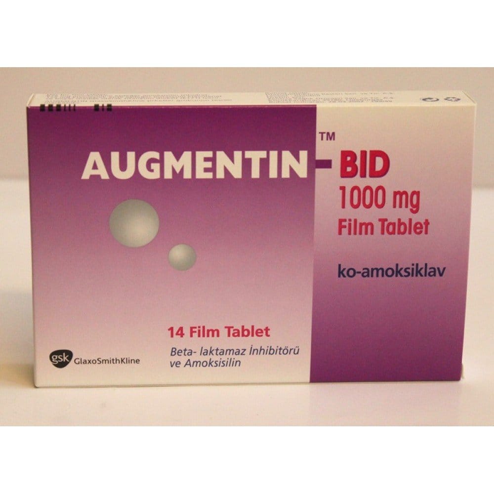 AUGMENTIN BID 1000 MG 14 FILMTABLET 1 AUGMENTIN BID 1000 MG 14 FILMTABLET 19688
