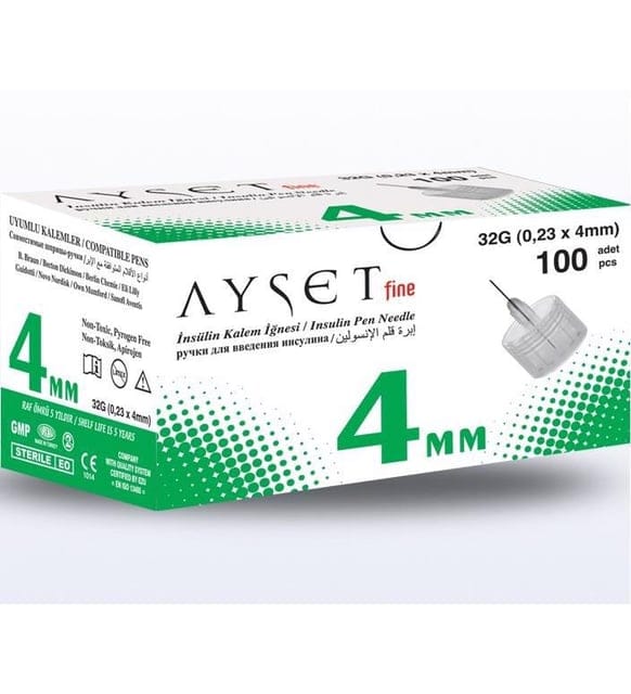 AYSETFINE INSULIN KALEM IGNESI 32G 0.23X4MM 1 AYSETFINE INSULIN KALEM IGNESI 32G 0.23X4MM 19729