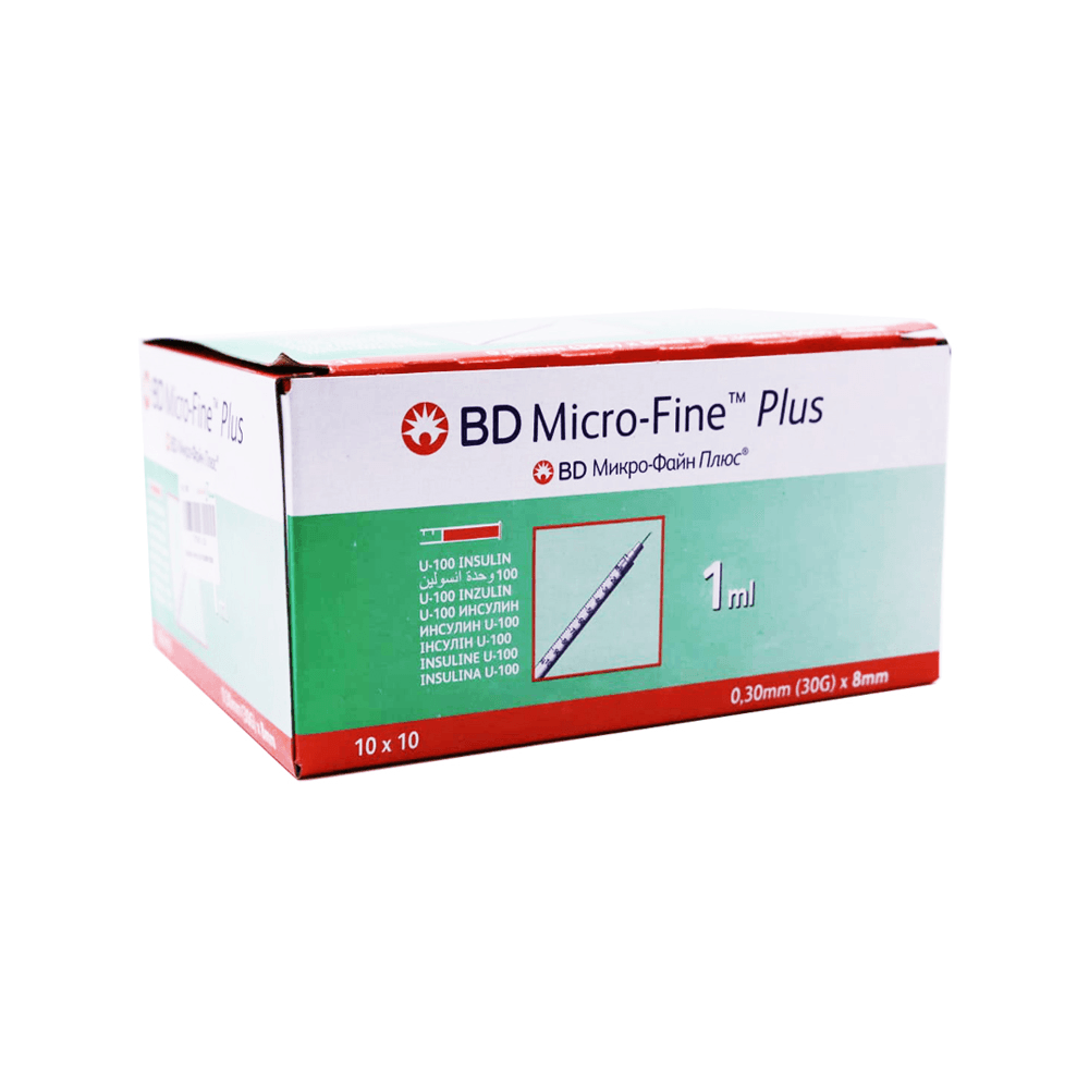 BD MICRO-FINE PLUS U-100 INSULIN 1ML 0.25MM (31G) x 6MM 1 BD MICRO FINE PLUS U 100 INSULIN 1ML 0.25MM 31G x 6MM 19835