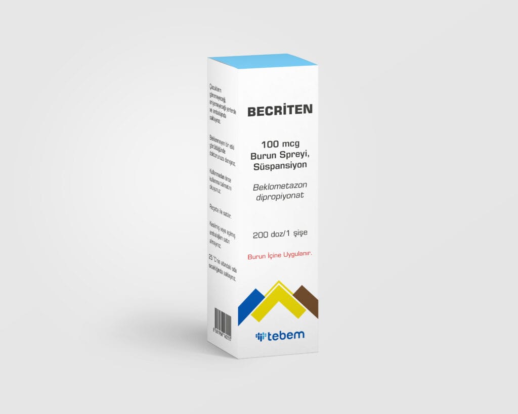 BECRITEN 100 MCG BURUN SPREYI, SUSPANSIYON (200 DOZ) 1 BECRITEN 100 MCG BURUN SPREYI SUSPANSIYON 200 DOZ 19851
