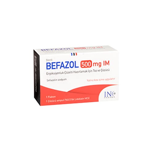 BEFAZOL 500 MG IM IV ENJEKSIYONLUK COZELTI HAZIRLAMAK ICIN TOZ VE COZUCU 19855