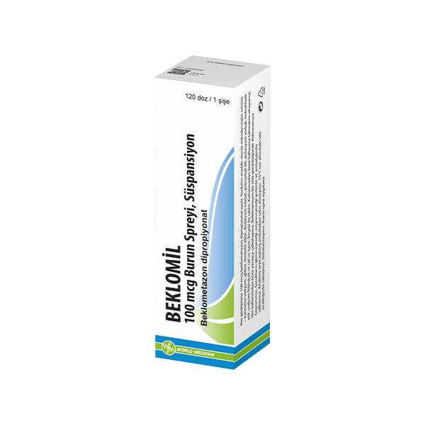 BEKLOMIL 100 MCG BURUN SPREYI, SUSPANSIYON (120 DOZ) 1 BEKLOMIL 100 MCG BURUN SPREYI SUSPANSIYON 120 DOZ 19861