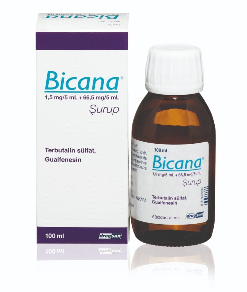 BICANA 1,5 MG/5 ML + 66,5 MG/5 ML SURUP (100 ML) 1 BICANA 15 MG 5 ML 665 MG 5 ML SURUP 100 ML 19958