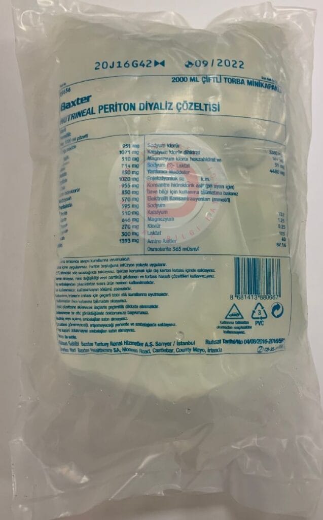 BIOPERITONAL DIYALIZ SOLUSYONU %3.86 2000 ML SOLUSYON 1 BIOPERITONAL DIYALIZ SOLUSYONU 3.86 2000 ML SOLUSYON 27859