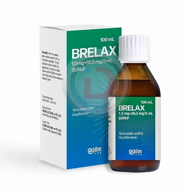 BRELAX 1,5 MG+66,5 MG/5 ML SURUP (100 ML) 1 BRELAX 15 MG665 MG 5 ML SURUP 100 ML 20117