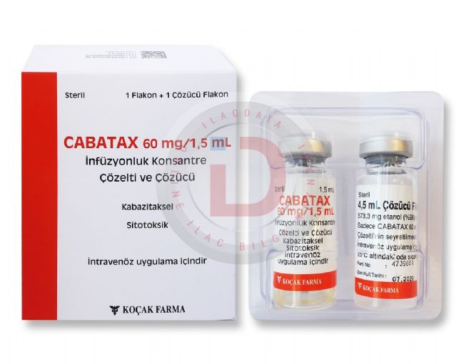 CABATAX 60 MG/1,5 ML INFUZYONLUK KONSANTRE COZELTI VE COZUCU 1 FLAKON 1 CABATAX 60 MG 15 ML INFUZYONLUK KONSANTRE COZELTI VE COZUCU 1 FLAKON 28029