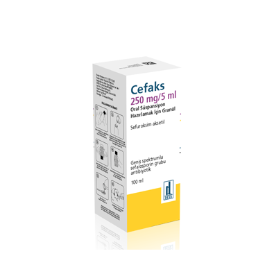 CEFAKS 250 MG/5 ML 100 ML ORAL SUSPANSIYON HAZIRLAMAK ICIN GRANUL 1 CEFAKS 250 MG 5 ML 100 ML ORAL SUSPANSIYON HAZIRLAMAK ICIN GRANUL 20341