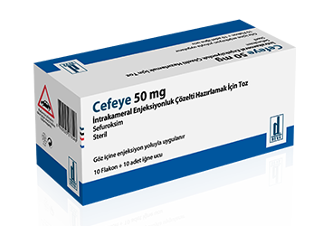 CEFEYE 50 MG INTRAKAMERAL ENJEKSIYONLUK COZELTI HAZIRLAMAK ICIN TOZ 10 FLAKON 20361
