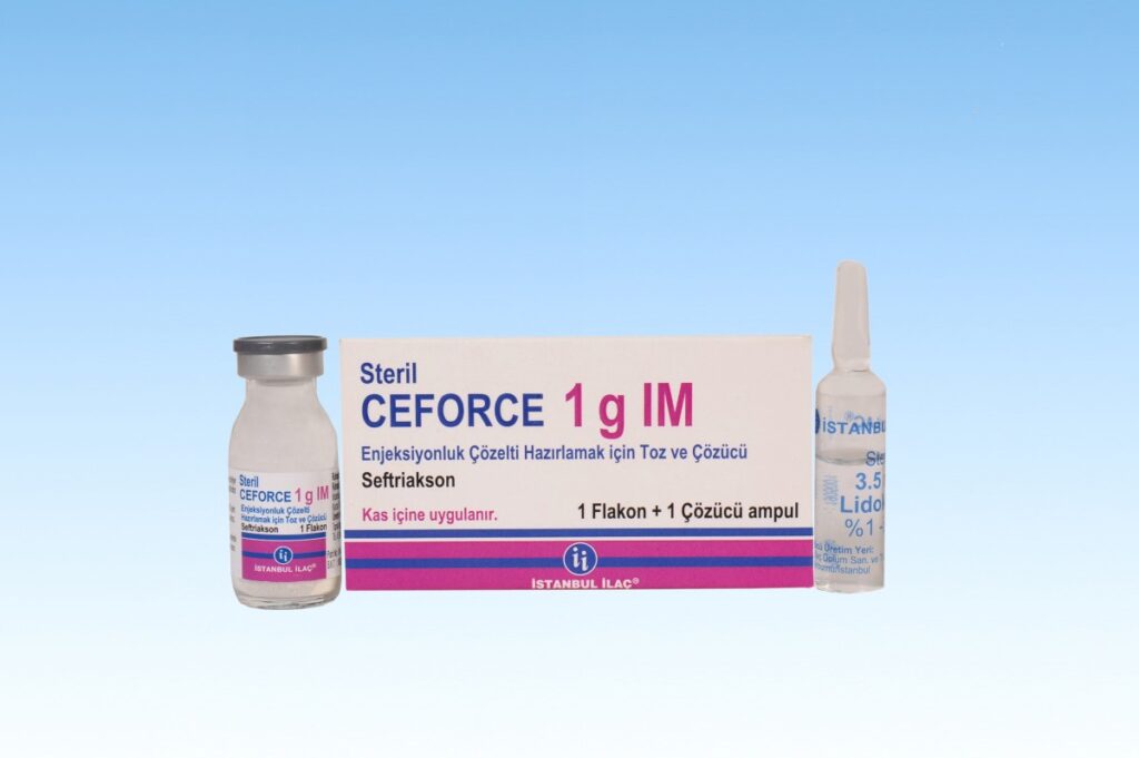CEFORCE 1 G IV ENJEKSIYONLUK COZELTI HAZIRLAMAK ICIN TOZ VE COZUCU 1 CEFORCE 1 G IV ENJEKSIYONLUK COZELTI HAZIRLAMAK ICIN TOZ VE COZUCU 20364