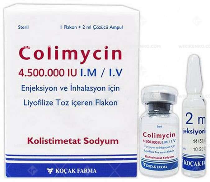 COLIMYCIN 4.500.000 IU IM/IV ENJ. VE INHALASYON ICIN LIYOFILIZE TOZ ICEREN FLAKON 1 COLIMYCIN 4.500.000 IU IM IV ENJ. VE INHALASYON ICIN LIYOFILIZE TOZ ICEREN FLAKON 20573