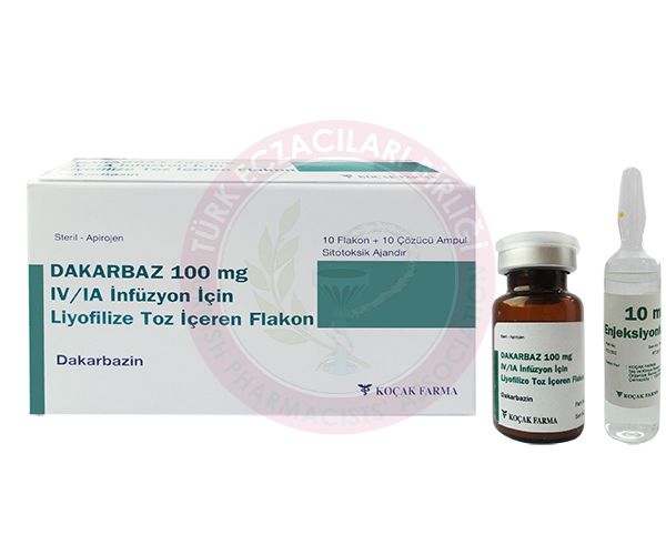 DAKARBAZ 100 MG IV/IA INFUZYON ICIN LIYOFILIZE TOZ ICEREN 10 FLAKON 1 DAKARBAZ 100 MG IV IA INFUZYON ICIN LIYOFILIZE TOZ ICEREN 10 FLAKON 20701