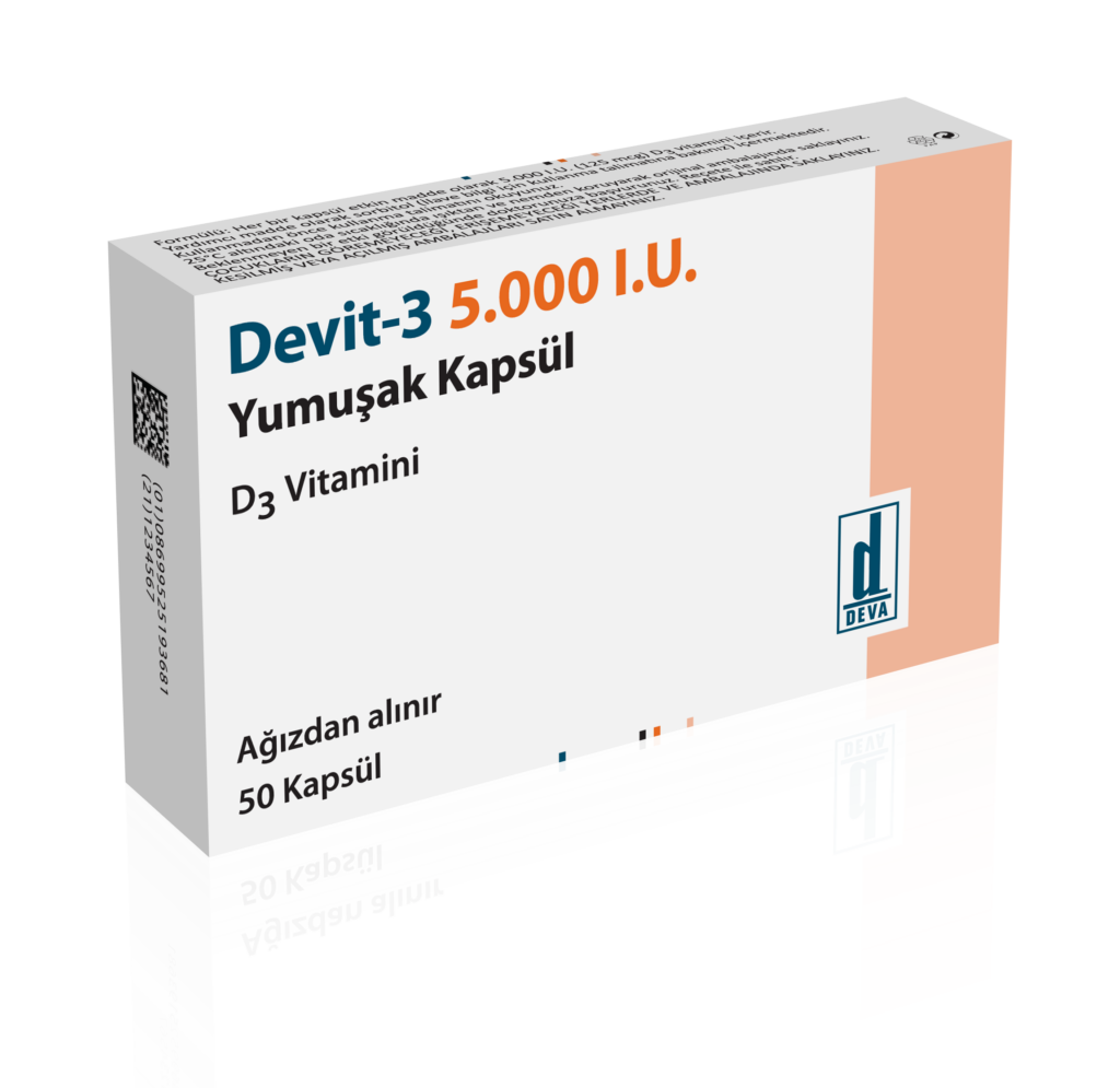 DEVIT-3 5.000 I.U. YUMUŞAK KAPSUL (50 KAPSUL) 1 DEVIT 3 5.000 I.U. YUMUSAK KAPSUL 50 KAPSUL 20890