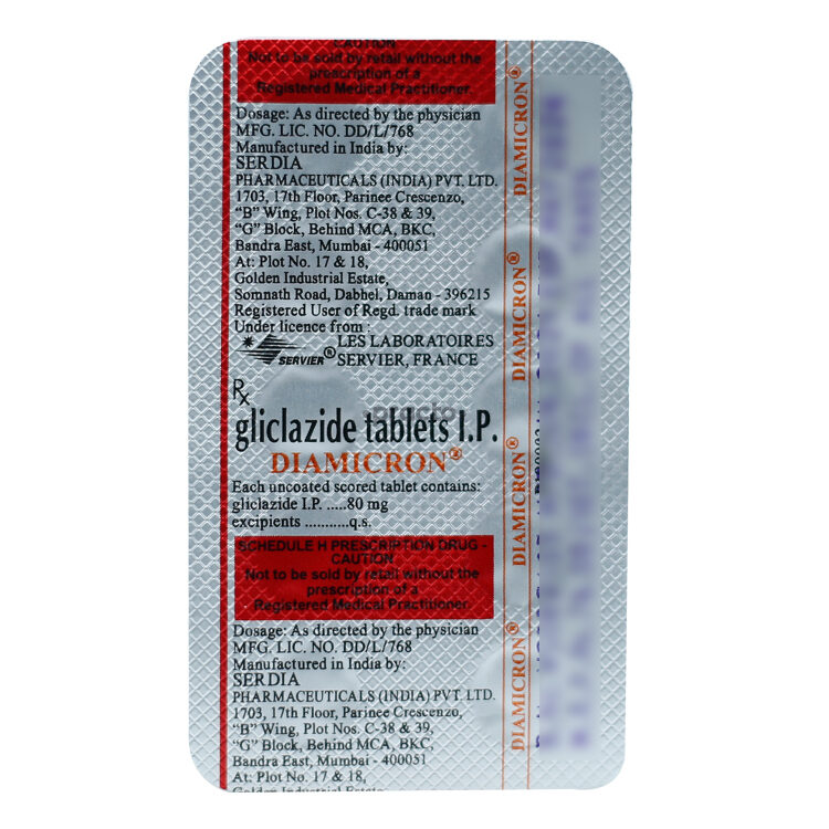 DIAMICRON 80 MG 60 TABLET 1 DIAMICRON 80 MG 60 TABLET 28983