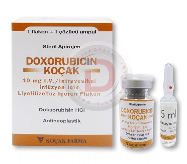 DOXORUBICIN KOCAK 10 MG IV/INTRAVESIKAL INFUZYON ICIN LIYOFILIZE TOZ ICEREN 1 FLK+1 AMP 1 DOXORUBICIN KOCAK 10 MG IV INTRAVESIKAL INFUZYON ICIN LIYOFILIZE TOZ ICEREN 1 FLK1 AMP 21117