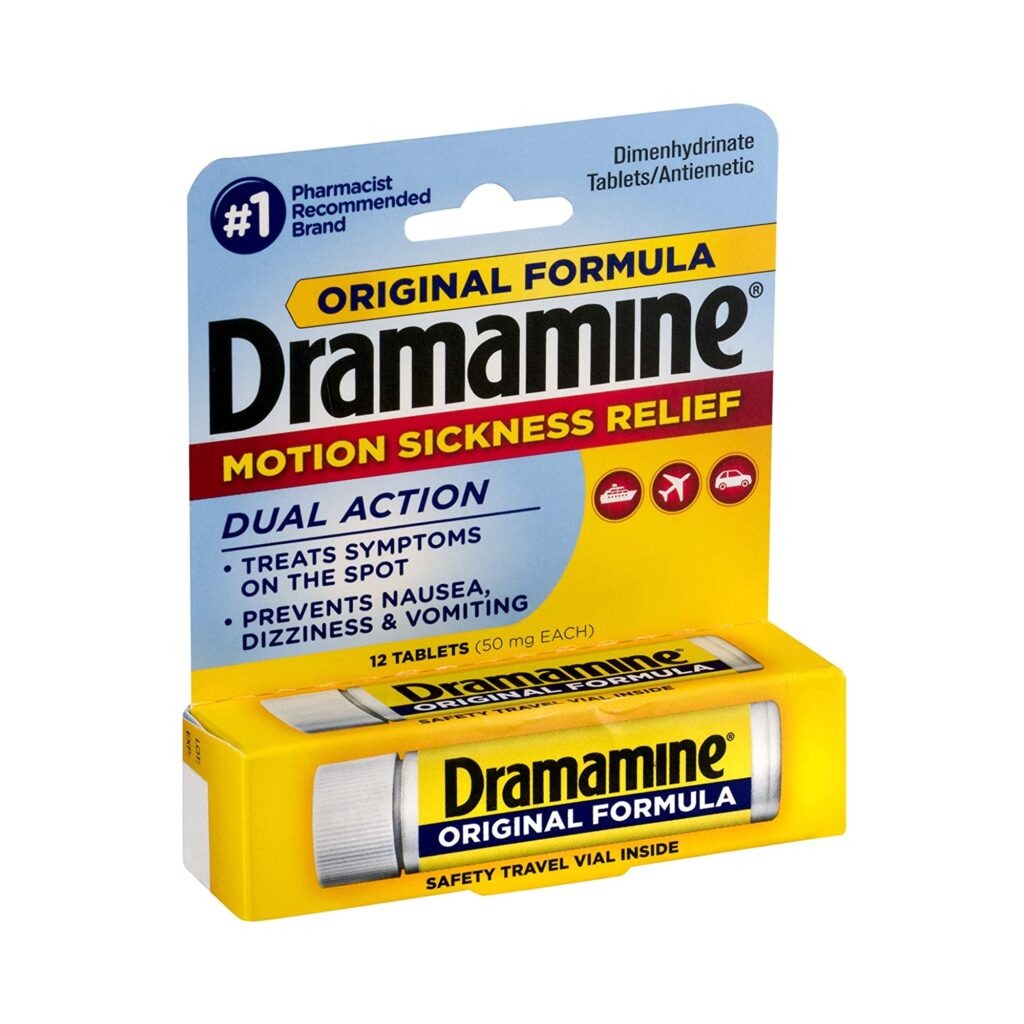 DRAMAMINE 50 MG 12 TABLET 1 DRAMAMINE 50 MG 12 TABLET 21130