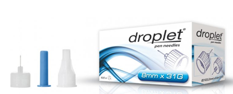 DROPLET PEN NEEDLES INSULIN KALEM IGNE UCU 31G X 6MM 1 DROPLET PEN NEEDLES INSULIN KALEM IGNE UCU 31G X 6MM 29225