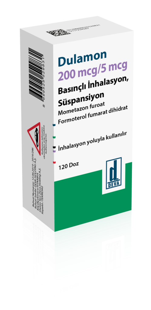 DULAMON 100 MCG/5 MCG BASINCLI INHALASYON, SUSPANSIYON (120 DOZ) 1 DULAMON 100 MCG 5 MCG BASINCLI INHALASYON SUSPANSIYON 120 DOZ 21162