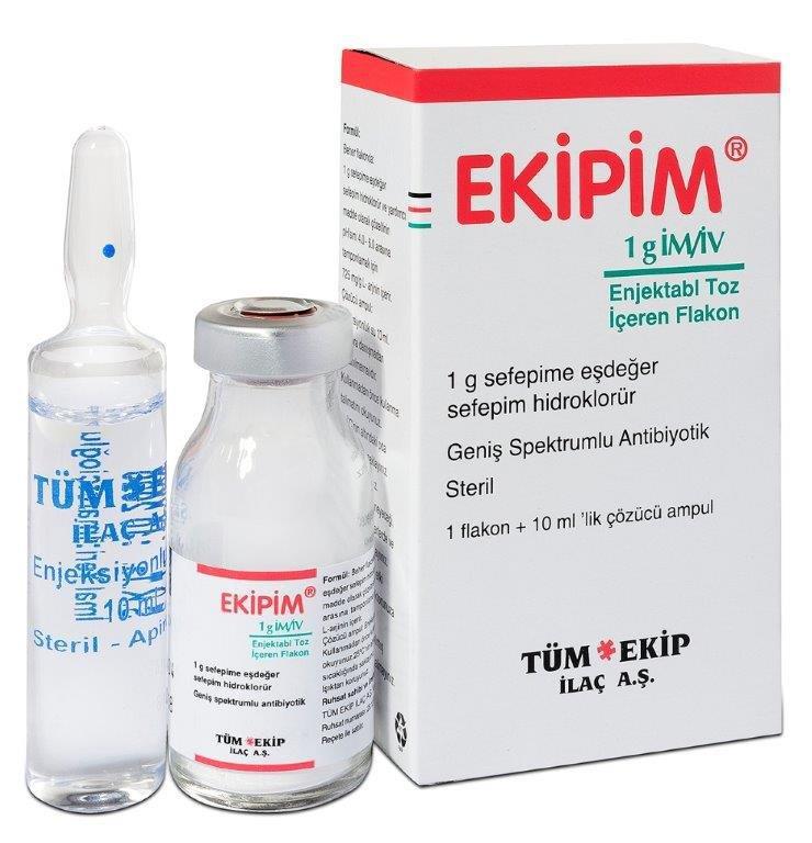 EKIPIM 1 GR IM/IV ENJEKTABL TOZ ICEREN 1 FLAKON 1 EKIPIM 1 GR IM IV ENJEKTABL TOZ ICEREN 1 FLAKON 21271