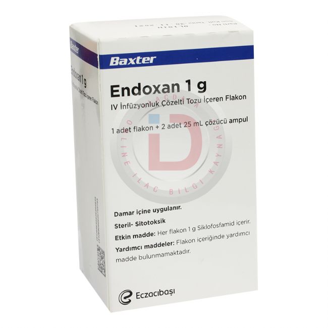 ENDOXAN 1G IV INFUZYONLUK COZELTI TOZU ICEREN FLAKON 1 ENDOXAN 1G IV INFUZYONLUK COZELTI TOZU ICEREN FLAKON 29471