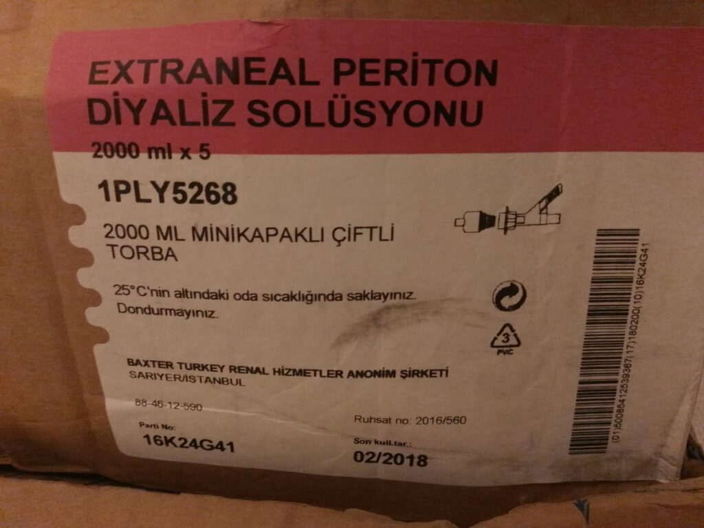 EXTRANEAL PERITON DIYALIZ COZELTISI (2000 ML CIFTLI TORBA, MINI KAPAKLI) 1 EXTRANEAL PERITON DIYALIZ COZELTISI 2000 ML CIFTLI TORBA MINI KAPAKLI 21573