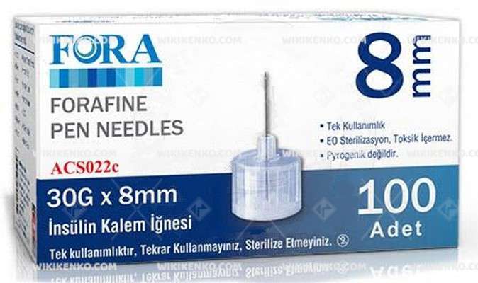 FORAFINE INSULIN KALEM IGNESI 30G*8MM 1 FORAFINE INSULIN KALEM IGNESI 30G 8MM 30011