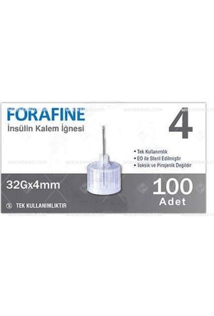 FORAFINE INSULIN KALEM UCU (S) 32G (4MM) 1 FORAFINE INSULIN KALEM UCU S 32G 4MM 21791