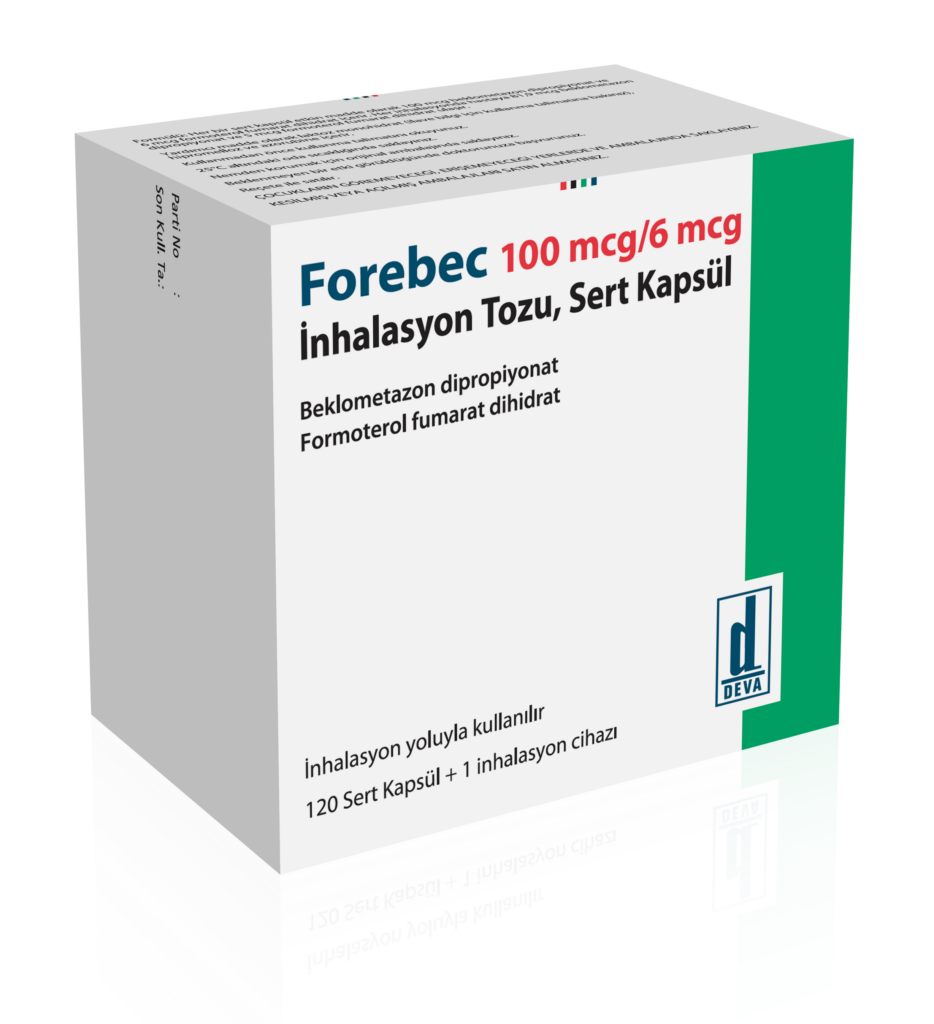 FOREBEC 100 MCG 6 MCG INHALASYON TOZU SERT KAPSUL 120 KAPSUL 21794