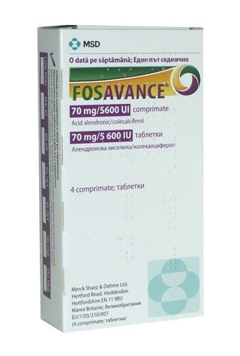 FOSAVANCE 70 MG/5600 IU 4 TABLET 1 FOSAVANCE 70 MG 5600 IU 4 TABLET 21833