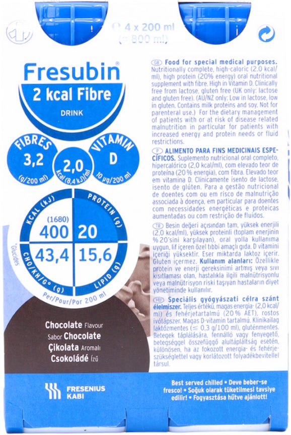 FRESUBIN 2 KCAL FIBRE DRINK CIKOLATA AROMALI 4X200 ML 1 FRESUBIN 2 KCAL FIBRE DRINK CIKOLATA AROMALI 4X200 ML 30102