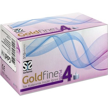 GOLDFINE PLUS TEK KULLANIMLIK INSULIN IGNESI 31Gx4MM 1 GOLDFINE PLUS TEK KULLANIMLIK INSULIN IGNESI