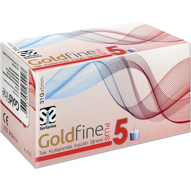 GOLDFINE PLUS TEK KULLANIMLIK INSULIN IGNESI 31Gx5MM 1 GOLDFINE PLUS TEK KULLANIMLIK INSULIN IGNESI