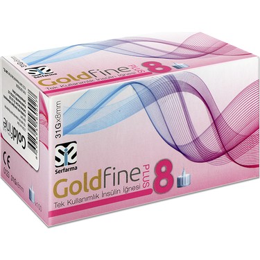 GOLDFINE PLUS TEK KULLANIMLIK INSULIN IGNESI 31Gx8MM 1 GOLDFINE PLUS TEK KULLANIMLIK INSULIN IGNESI