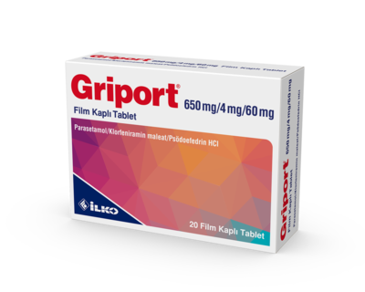 GRIPORT COLD 650 MG / 4 MG / 30 MG FILM KAPLI TABLET (20 TABLET) 1 GRIPORT COLD 650 MG 4 MG 30 MG FILM KAPLI TABLET 20 TABLET 22091