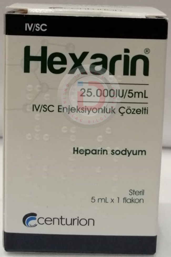 HEXARIN 25000 IU / 5 ML IV / SC ENJEKSIYONLUK COZELTI (1 ADET) 1 HEXARIN 25000 IU 5 ML IV SC ENJEKSIYONLUK COZELTI 1 ADET 22171
