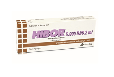 HIBOR 5000 IU/0,2 ML KULLANIMA HAZIR 2 ENJEKTOR 1 HIBOR 5000 IU 02 ML KULLANIMA HAZIR 2 ENJEKTOR 22176