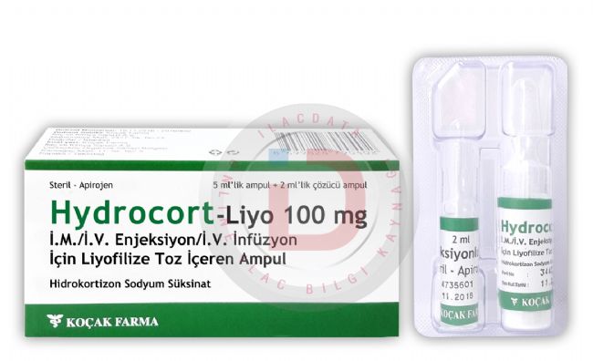 HYDROCORT-LIYO 100 MG IM/IV AMPUL 1 HYDROCORT LIYO 100 MG IM IV AMPUL 22235
