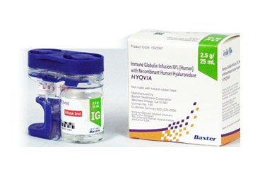 HYQVIA 2,5 G / 25 ML SC KULLANIM ICIN INFUZYONLUK COZELTI ICEREN FLAKON (2 FLAKON) 1 HYQVIA 25 G 25 ML SC KULLANIM ICIN INFUZYONLUK COZELTI ICEREN FLAKON 2 FLAKON 30608