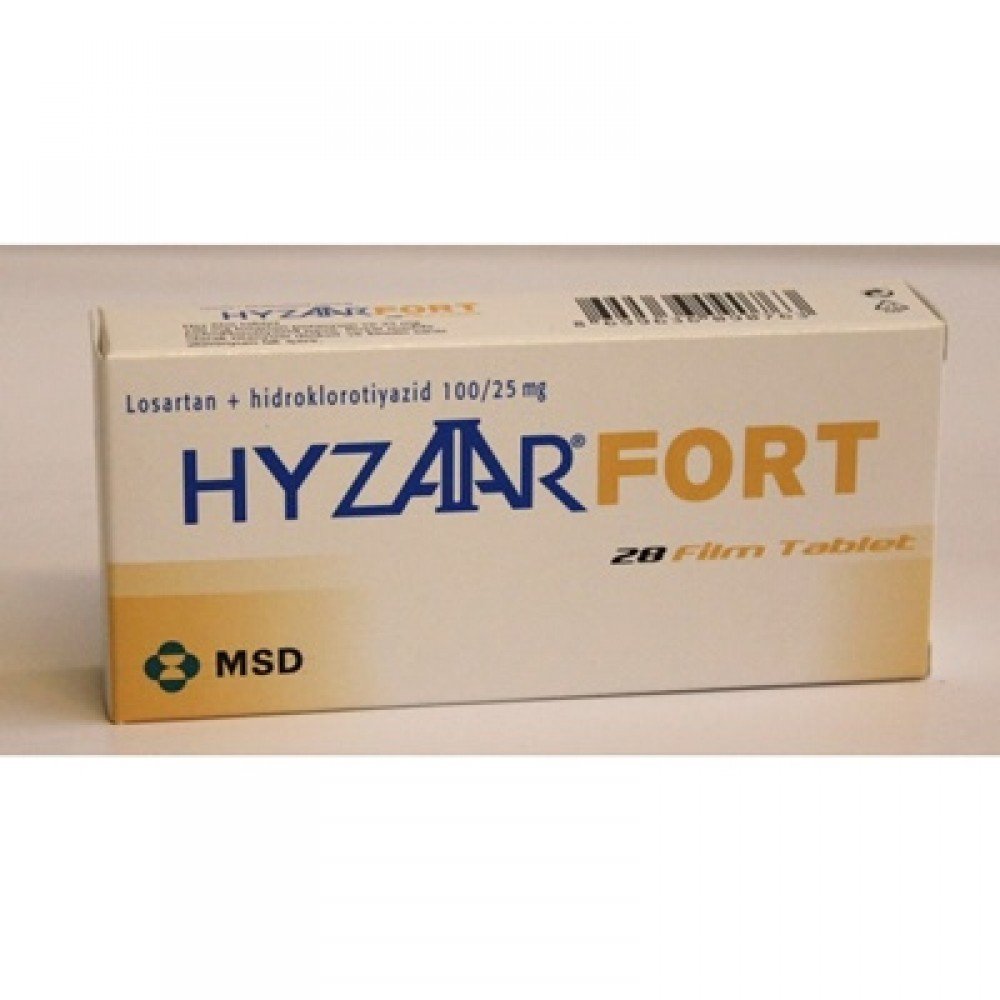HYZAAR FORT 100 MG/25 MG FİLM KAPLI TABLET (28 TABLET) 1 HYZAAR FORT 100 MG 25 MG FILM KAPLI TABLET 28 TABLET 22250