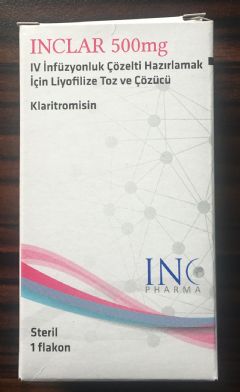 INCLAR 500 MG IV INFUZYON ICIN LIYOFILIZE TOZ VE COZUCU (1 FLAKON) 1 INCLAR 500 MG IV INFUZYON ICIN LIYOFILIZE TOZ VE COZUCU 1 FLAKON 22363