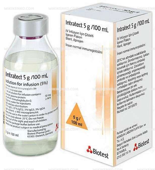 INTRATECT 5 G/100 ML IV INFUZYON ICIN COZELTI ICEREN 1 FLAKON 1 INTRATECT 5 G 100 ML IV INFUZYON ICIN COZELTI ICEREN 1 FLAKON 30815