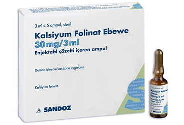 KALSIYUM FOLINAT EBEWE 30 MG/3 ML ENJ. COZ. ICEREN 5 AMPUL 1 KALSIYUM FOLINAT EBEWE 30 MG 3 ML ENJ. COZ. ICEREN 5 AMPUL 31050